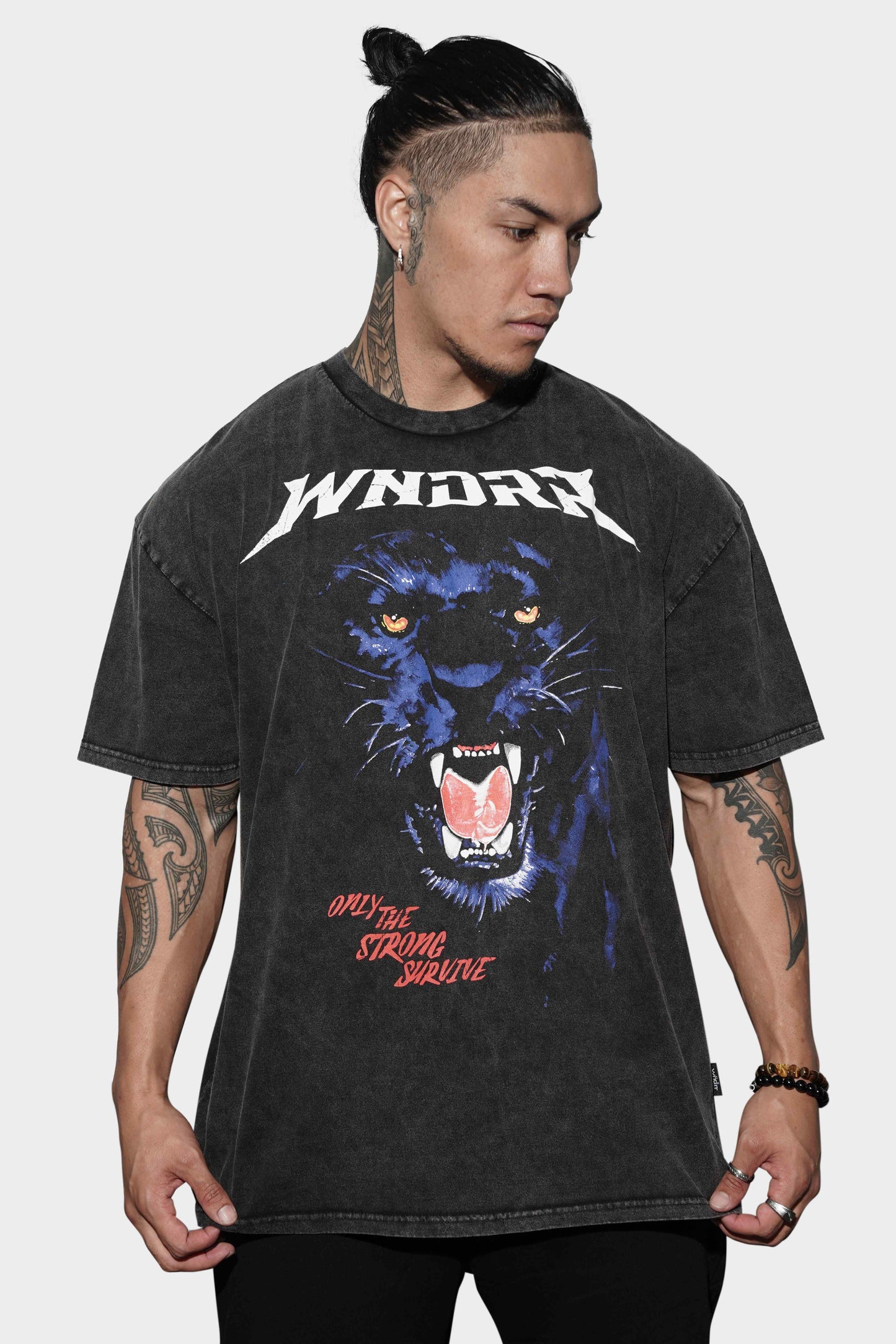 WNDRR Undetected Vintage Fit Tee Washed Black
