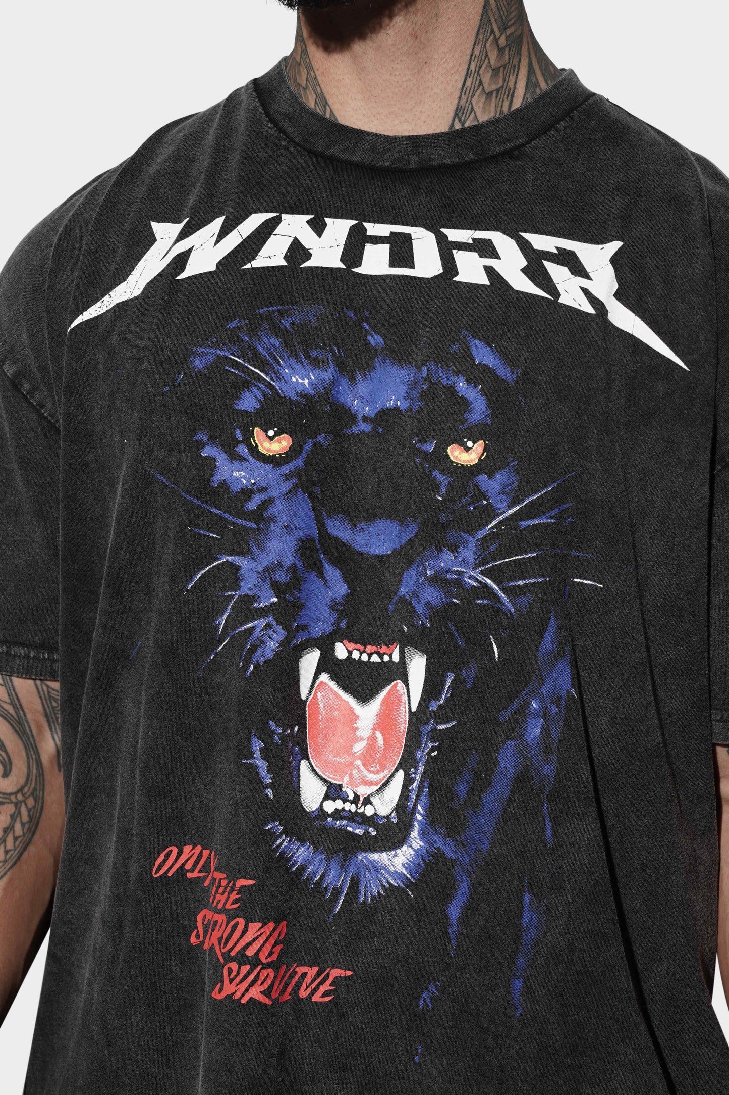 WNDRR Undetected Vintage Fit Tee Washed Black