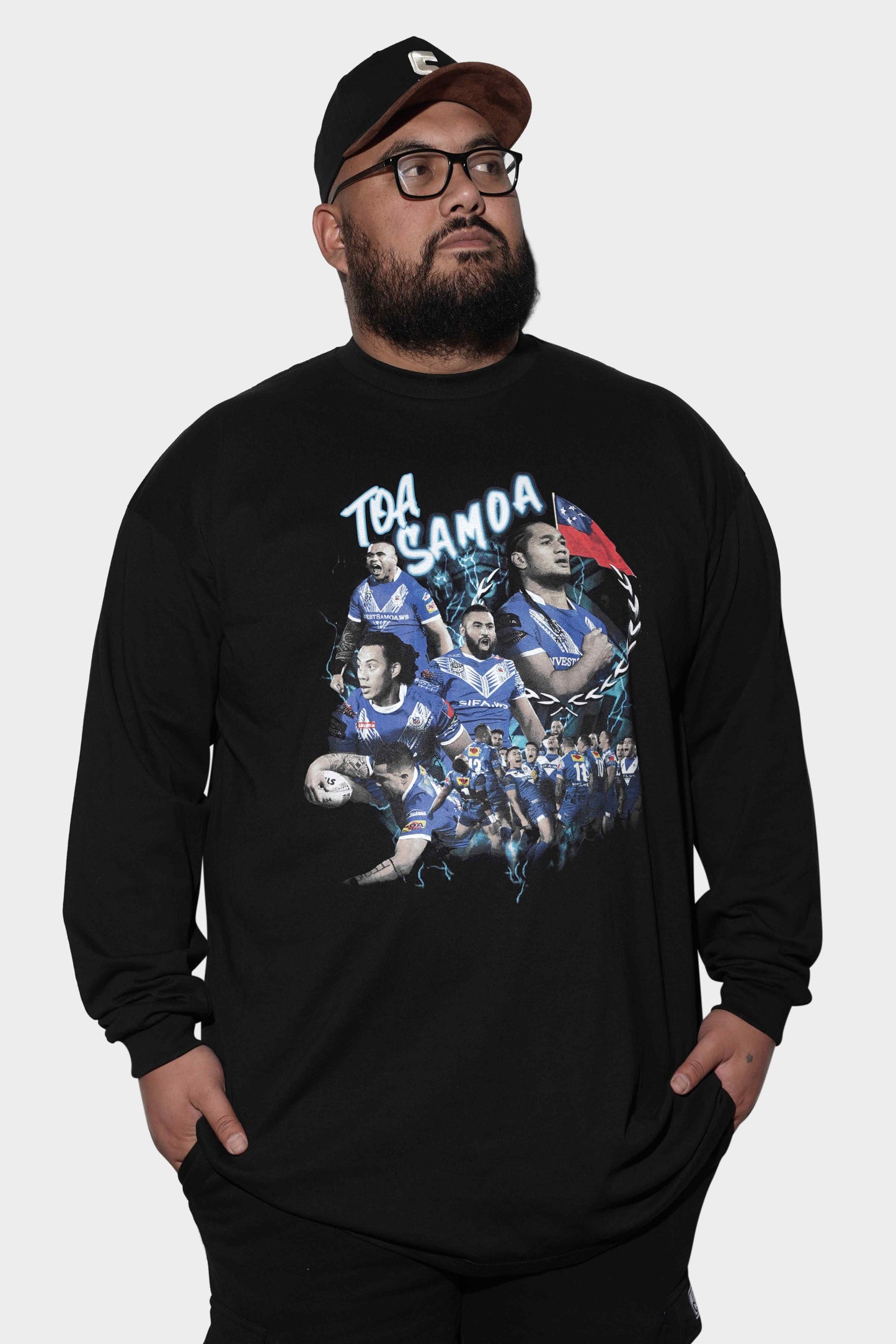 Samoan Rugby League Road to Success Longsleeve Tee Black