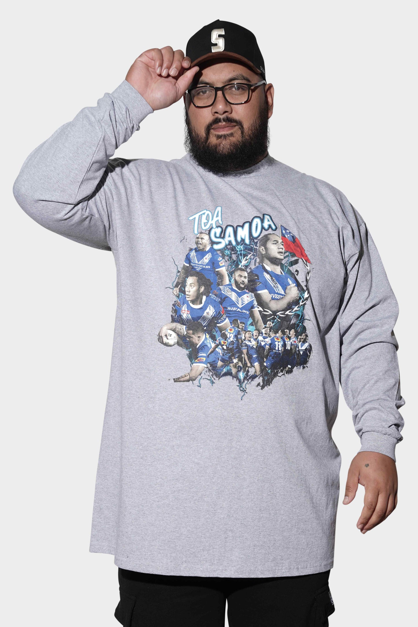 Samoan Rugby League Road to Success Longsleeve Tee H/Grey