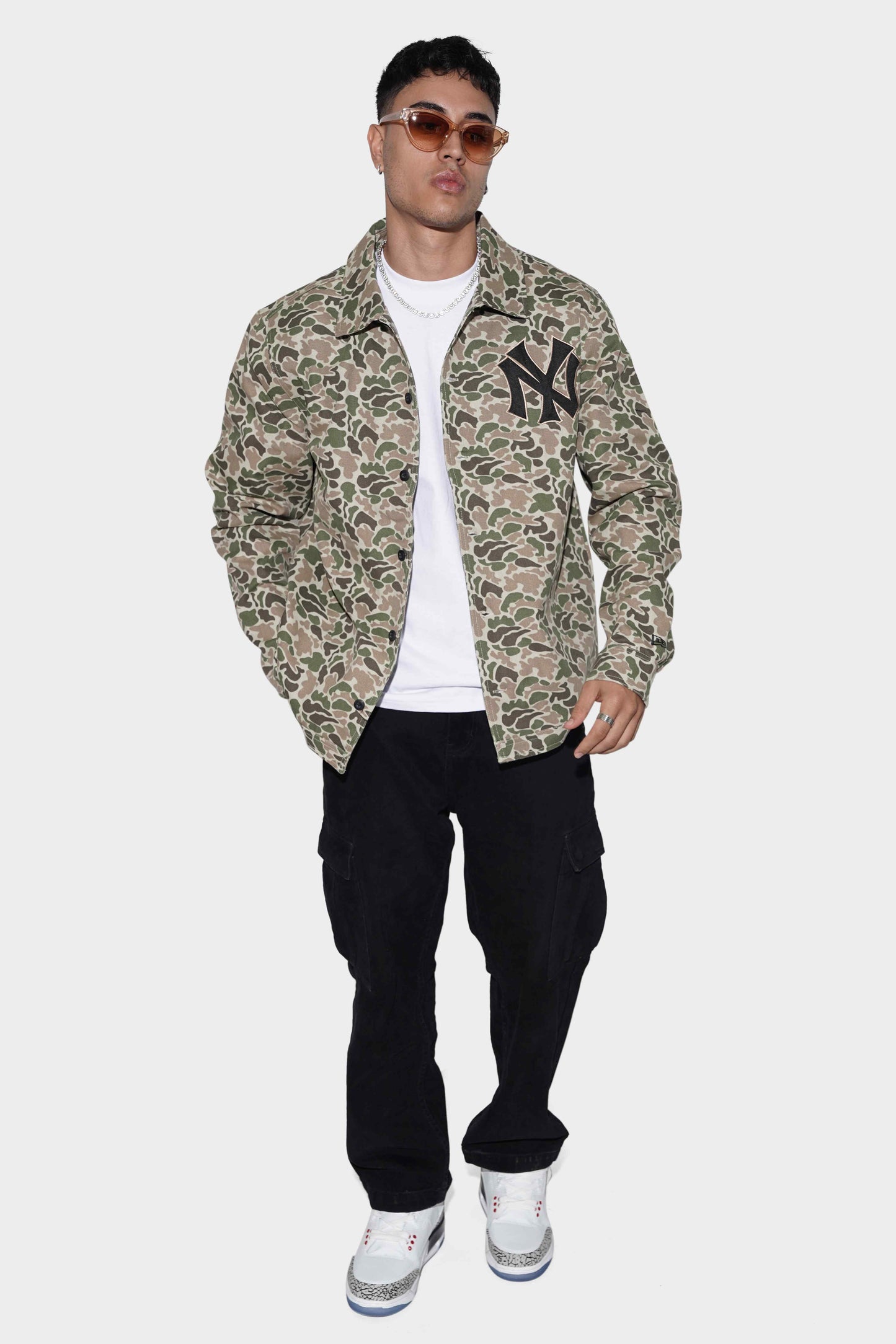 New Era NY Cotton Canvas Coach Jacket Camo