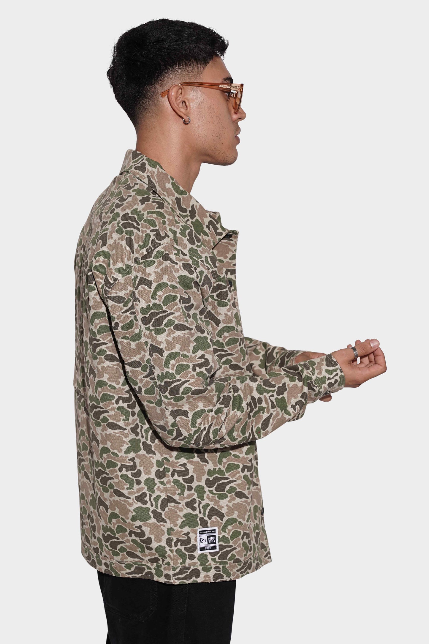 New Era NY Cotton Canvas Coach Jacket Camo