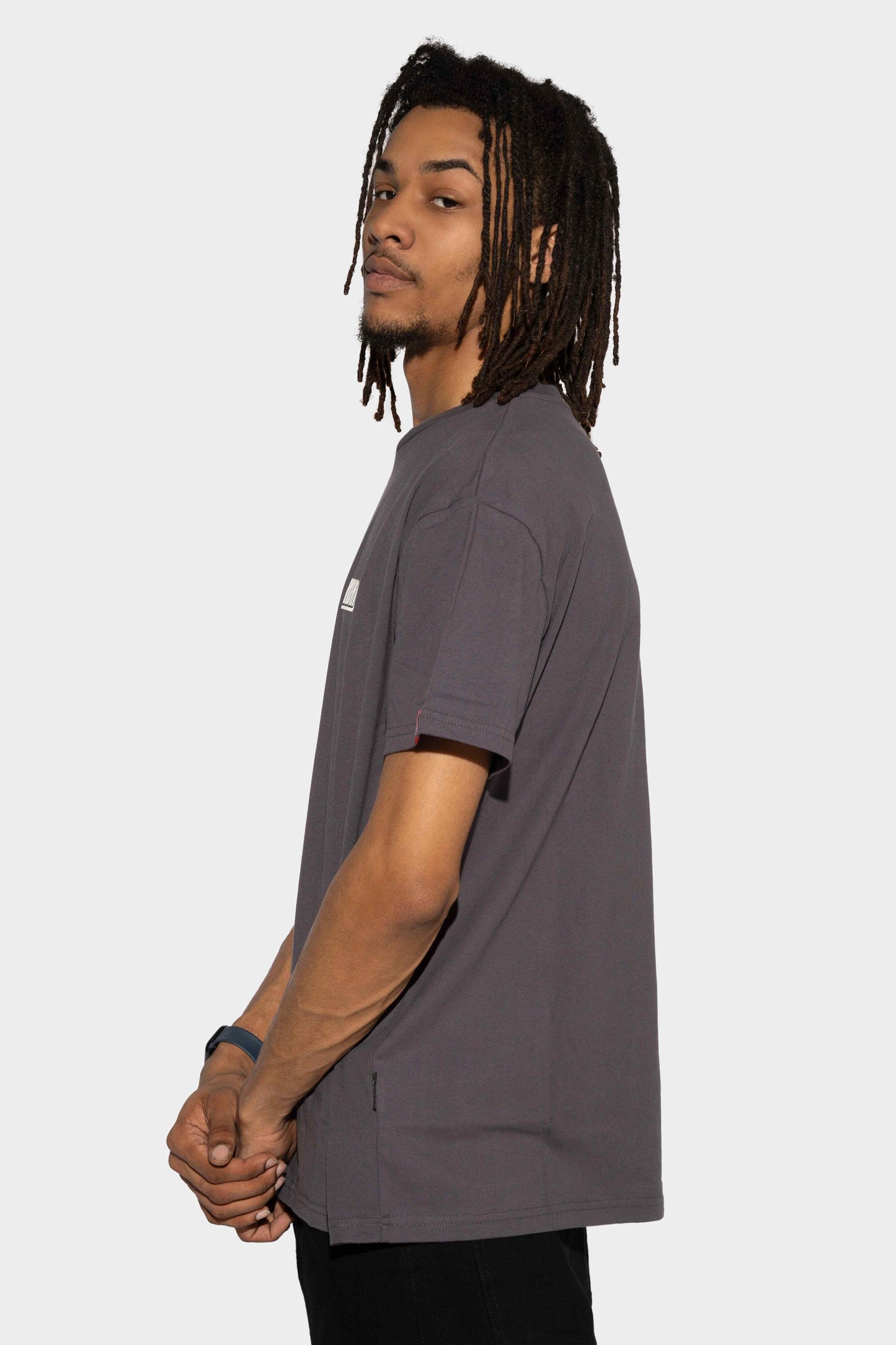 WNDRR Italic Box Fit Tee Charcoal