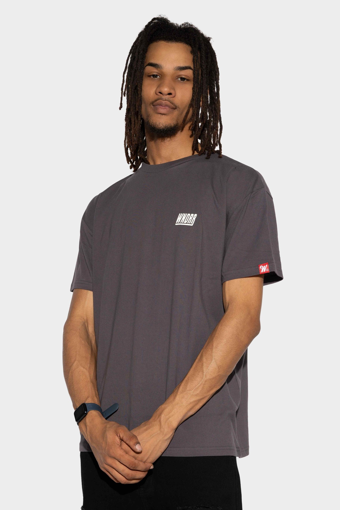 WNDRR Italic Box Fit Tee Charcoal