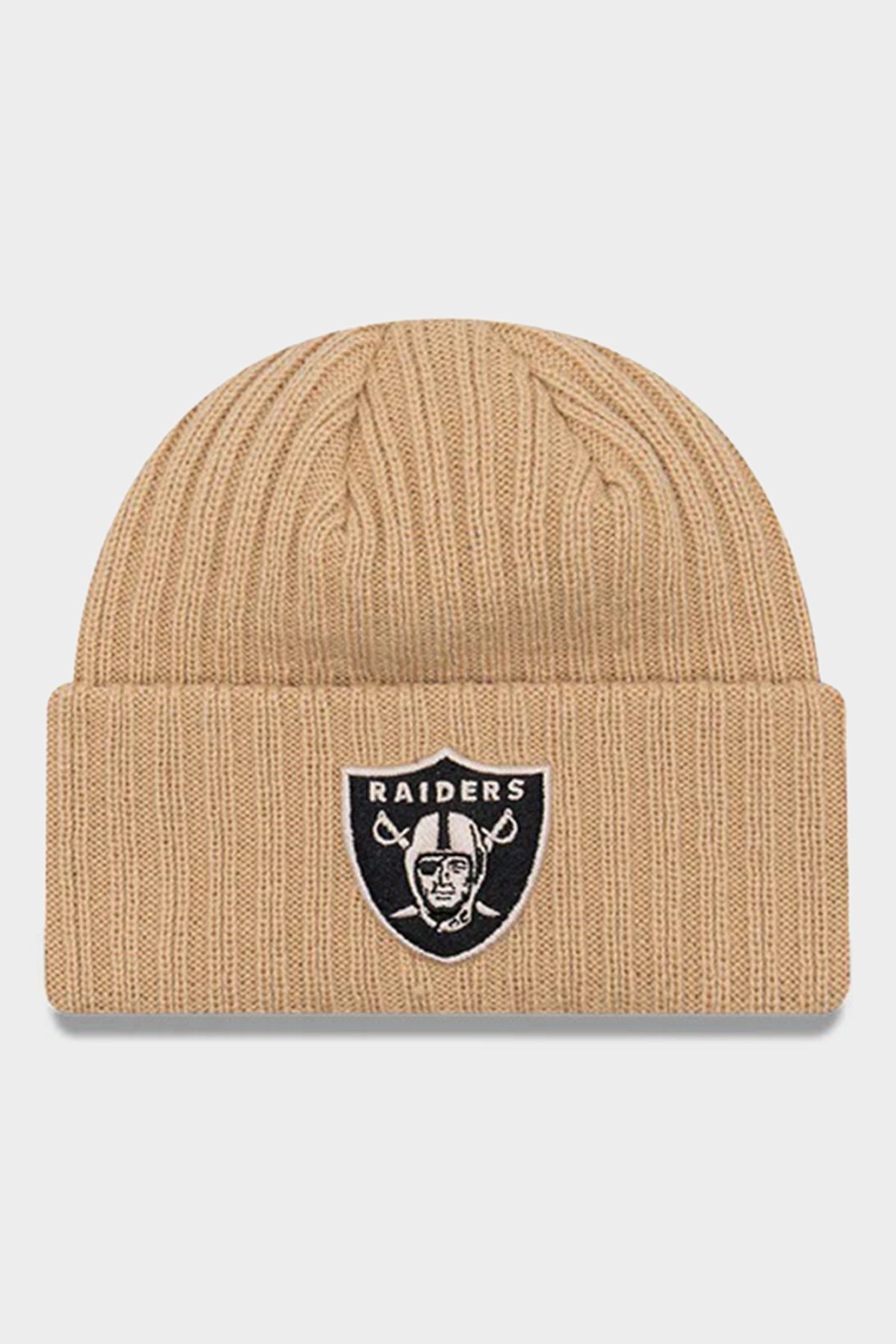 New Era Raiders Knit Beanie Camel/Black