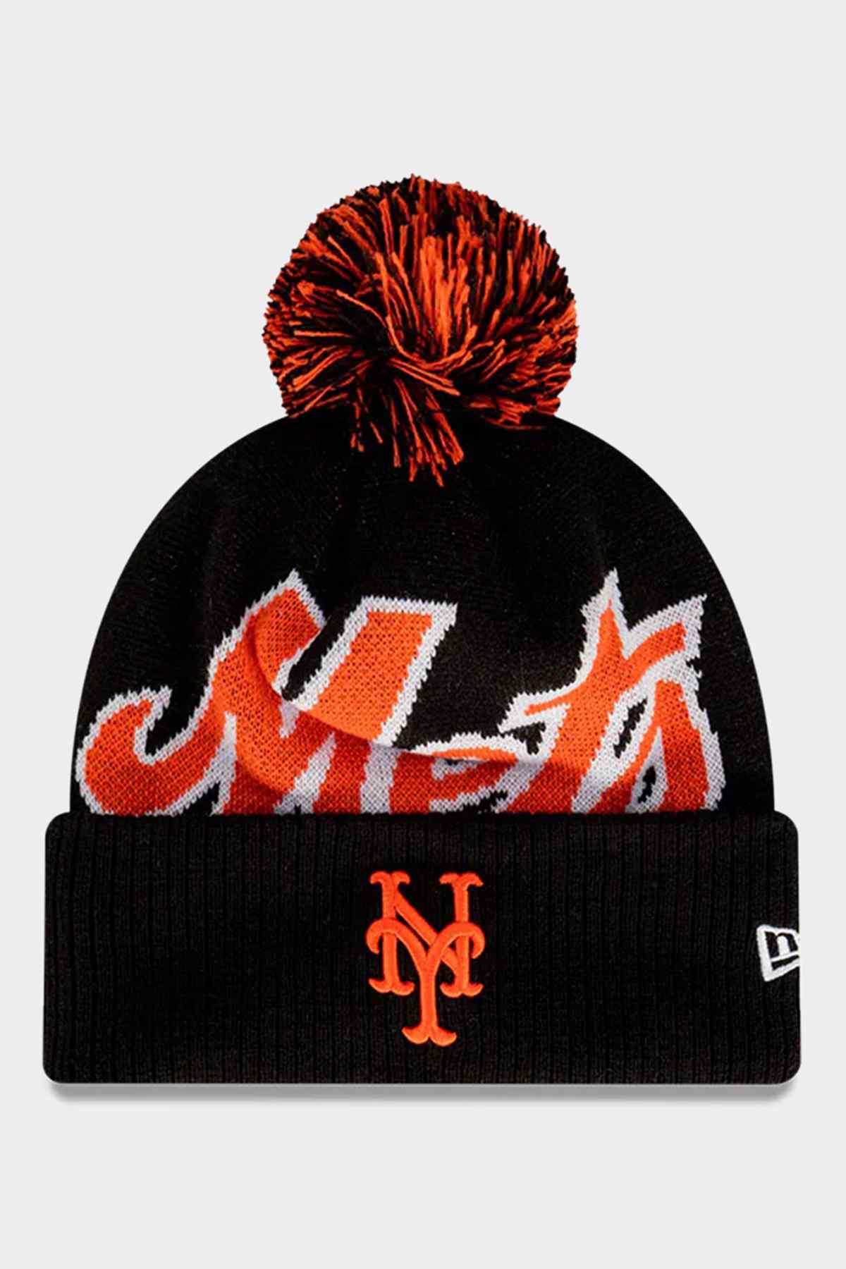 New Era NY Mets Big Script Knit Medium Black