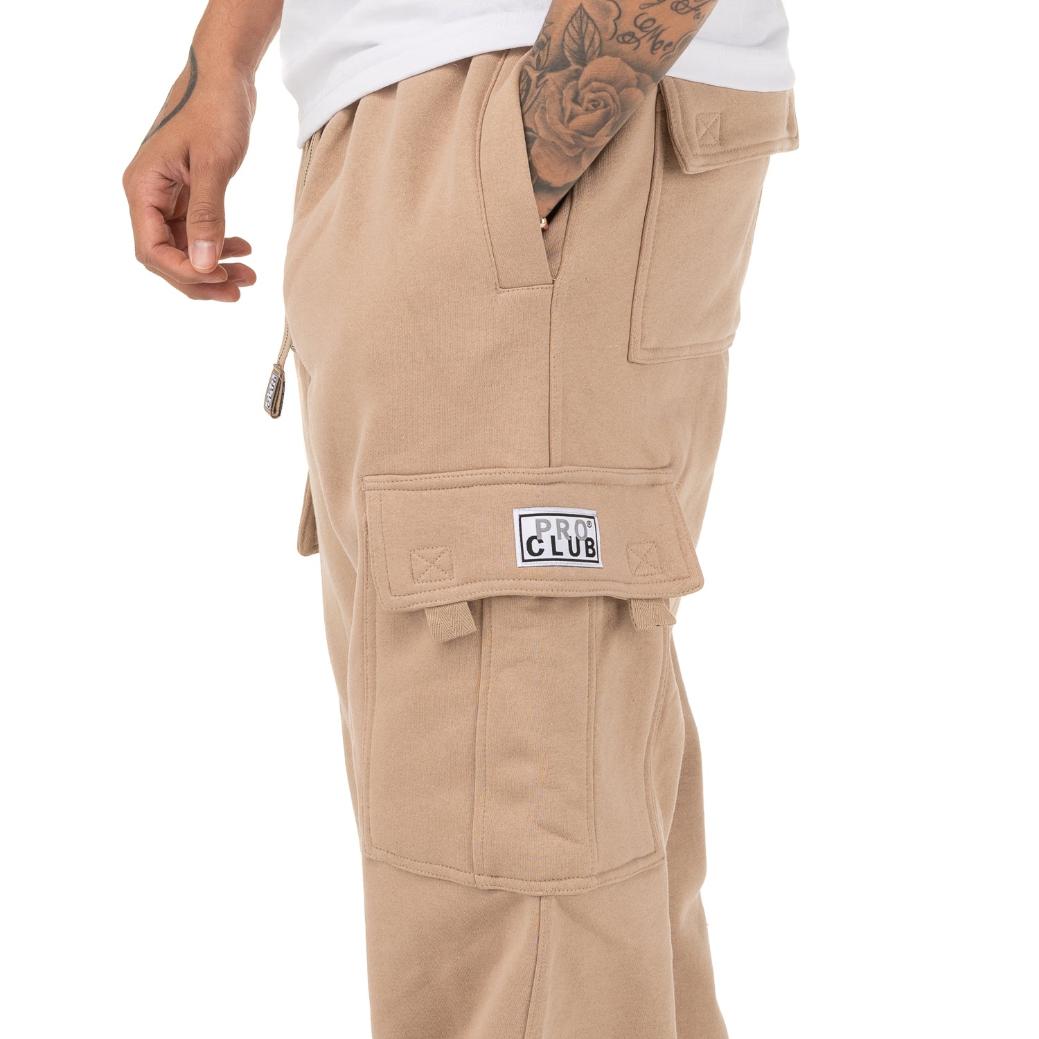 Pro Club Heavyweight Fleece Cargo Pants Khaki