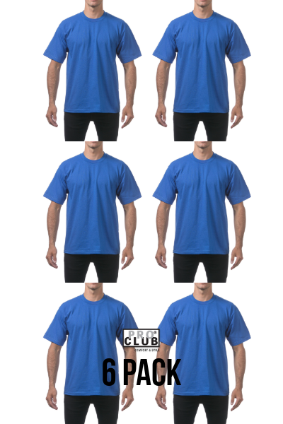 Pro Club Heavyweight Regular Tee Royal Blue 6 Pack