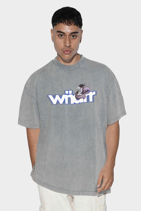 WNDRR Constrict Heavy Weight Tee Washed Grey S