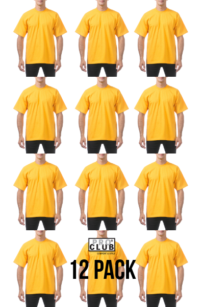 Pro Club Heavyweight Regular Tee Gold 12 Pack