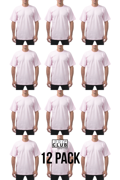 Pro Club Heavyweight Regular Tee Pink 12 Pack