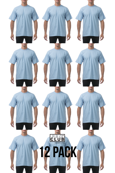 Pro Club Heavyweight Regular Tee Sky Blue 12 Pack