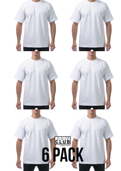 Pro Club Heavyweight Regular Tee White 6 PACK