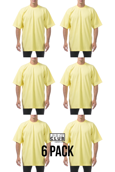 Pro Club Heavyweight Regular Tee Yellow 6 Pack