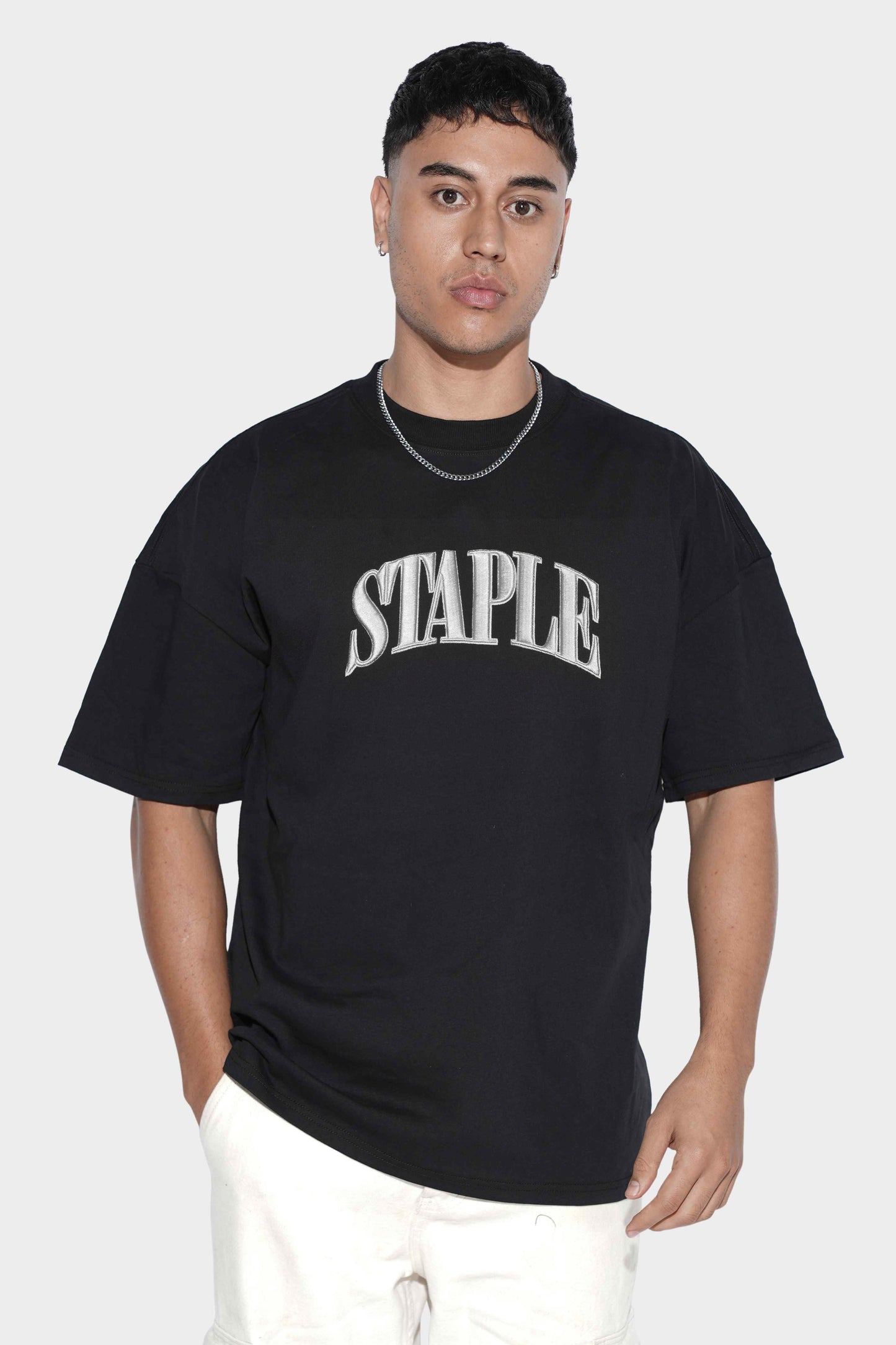 Staple 3D Arched Tee Black Silver