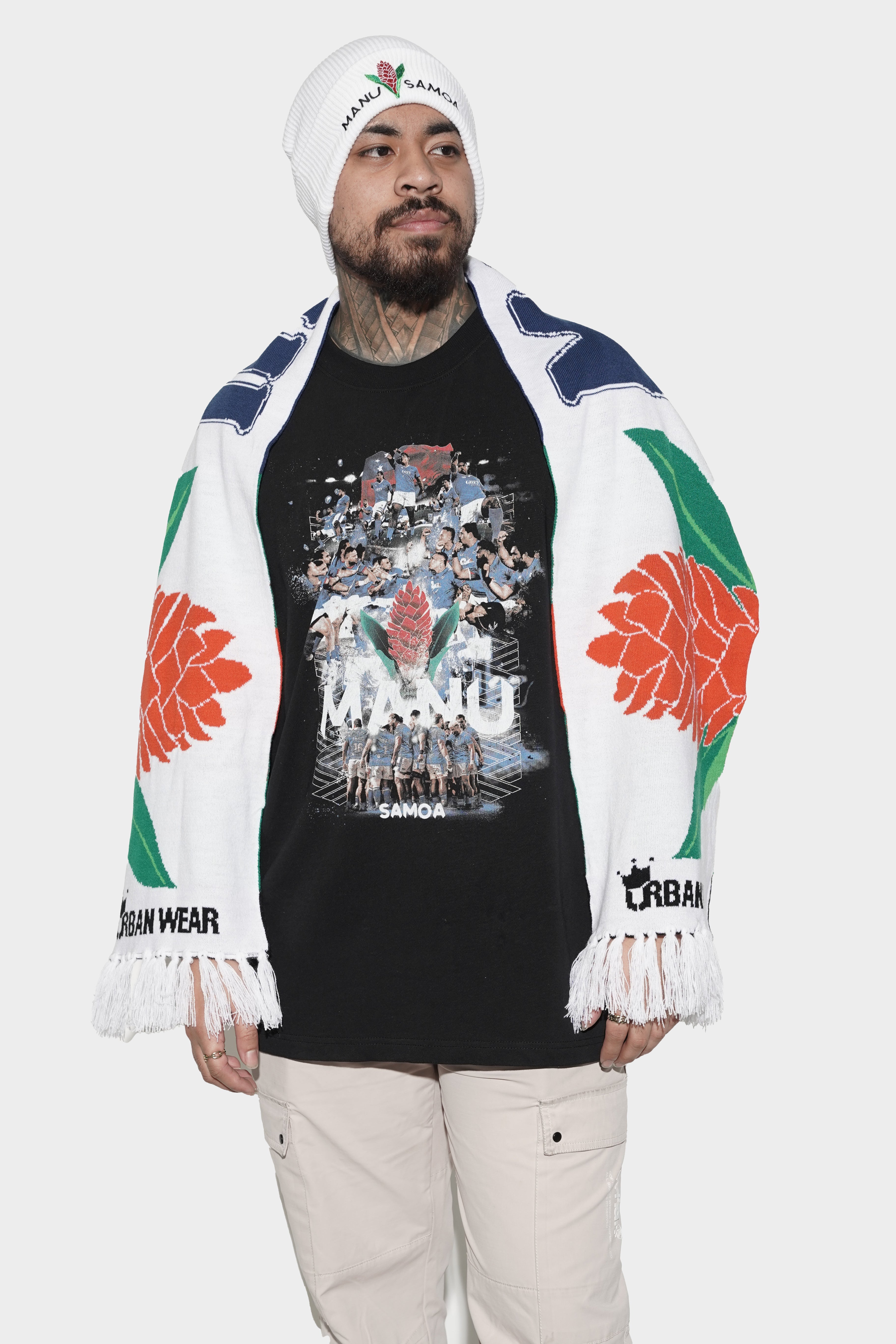 Manu Samoa Lifestyle Scarf White